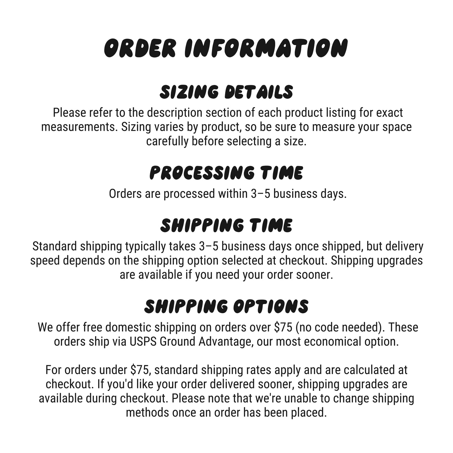 a black and white poster with instructions on how to order items