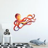 Load image into Gallery viewer, Red Octopus Wall Decal Ocean Fabric Wall Sticker | DecalBaby