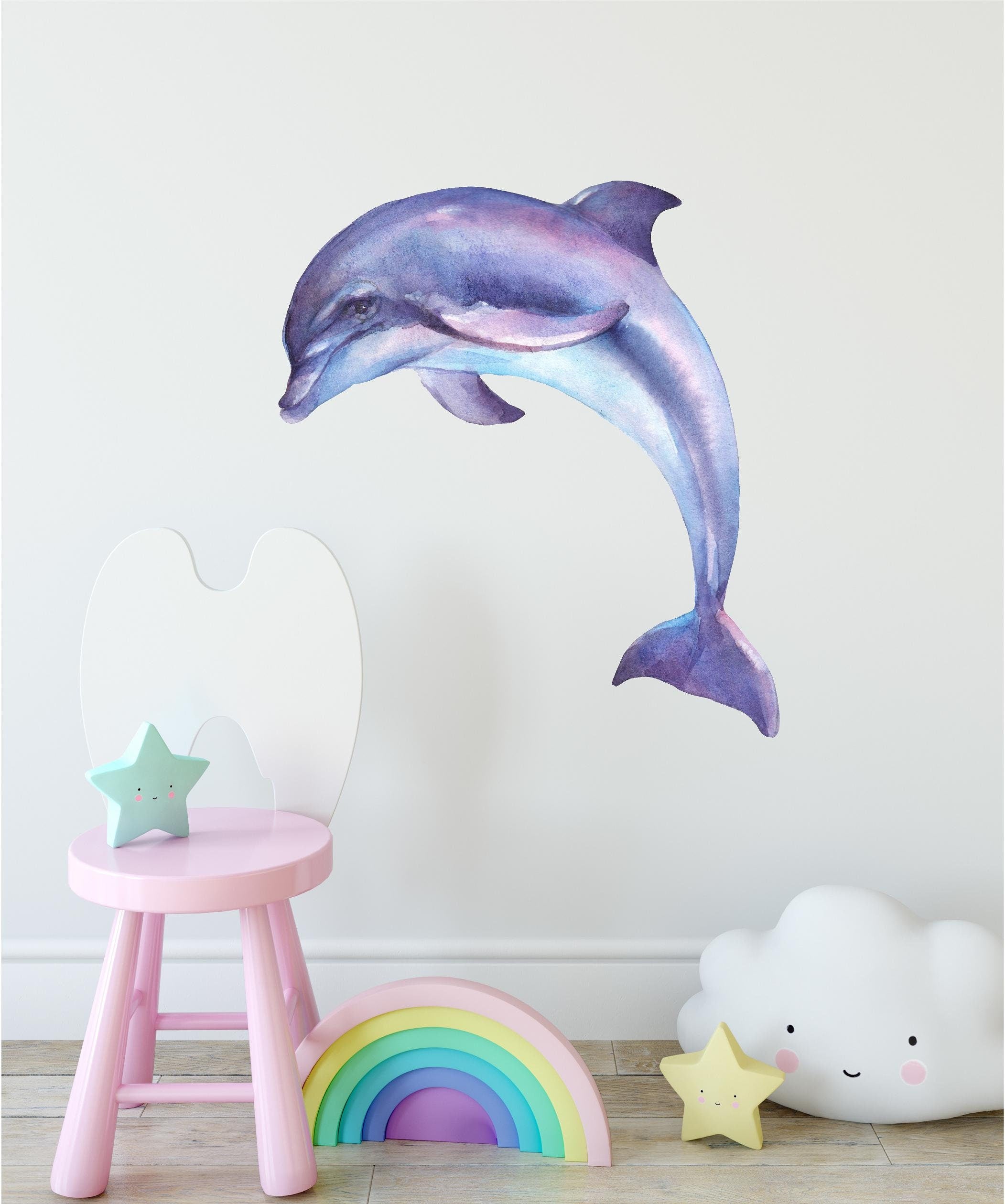 Purple Dolphin Wall Decal | Ocean Collection