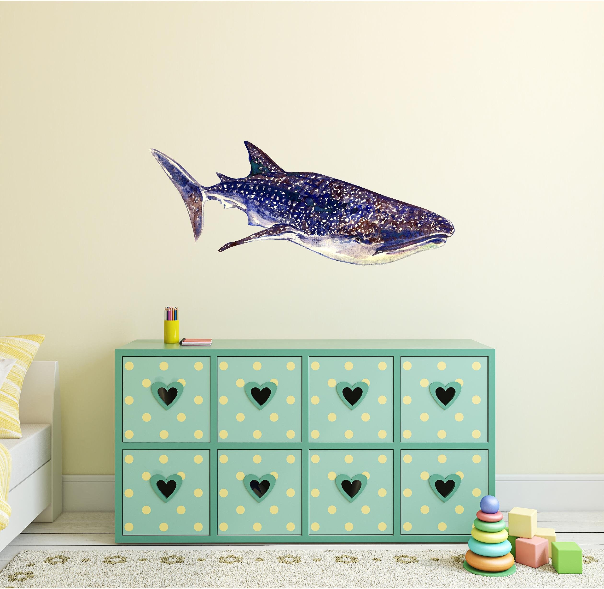 Whale Shark Wall Decal Ocean Sea Life Removable Fabric Wall Sticker