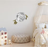 Black & White Peony #6 Leaves Removable Wall Decal Individual Peonies Baby Girl Room Nursery Decor - Customize your own Wall Sticker Set