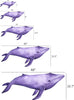 Watercolor Purple Whale Wall Decal Ocean Sea Life Removable Fabric Wall Sticker