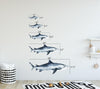 Watercolor Tiger Shark Wall Decal Ocean Sea Life Removable Fabric Wall Sticker