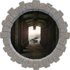 3D Stone Hole Wall Decal Rabbit Late Wonderland Fantasy Brick Window Removable Fabric  Wall Sticker