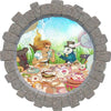 3D Stone Hole Wall Decal Tea Party Fantasy Brick Window Removable Fabric  Wall Sticker
