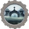 3D Stone Hole Wall Decal Queen of Spades Castle Wonderland Fantasy Brick Window Removable Fabric  Wall Sticker