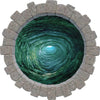 3D Stone Hole Wall Decal Down The Rabbit Hole #2 Wonderland Fantasy Brick Window Removable Fabric  Wall Sticker