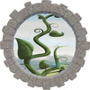 3D Stone Hole Wall Decal Jack & The Beanstalk Folklore Fantasy Fairy Tale Brick 3d Window Removable Fabric  Wall Sticker
