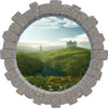 3D Stone Hole Wall Decal Enchanted Castle By The Sea Fairy Tale Fantasy Princess Brick Window Removable Fabric  Wall Sticker