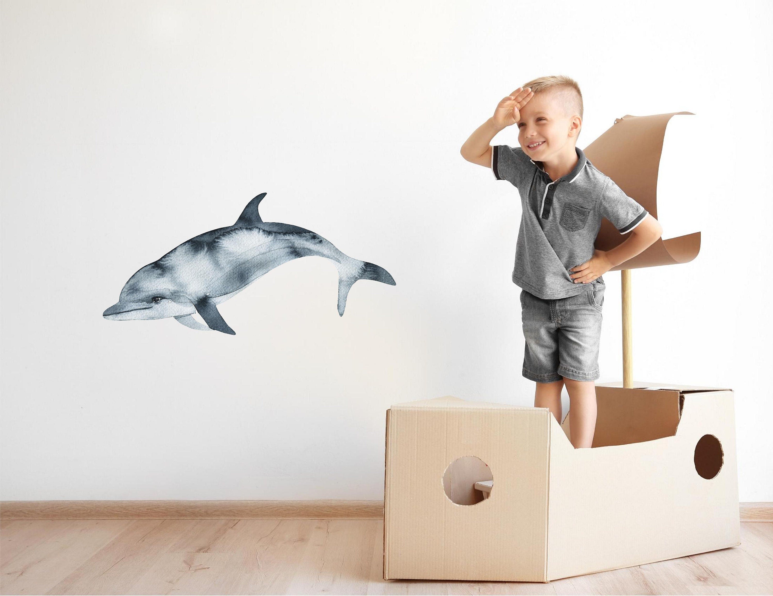 Oceanic Dolphin Wall Decal Ocean Sea Life Removable Fabric Wall Sticker