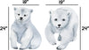 Baby Polar Bear Wall Decal Set of 2 Arctic Animals Ocean Sea Life Removable Fabric Wall Sticker