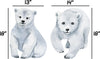 Baby Polar Bear Wall Decal Set of 2 Arctic Animals Ocean Sea Life Removable Fabric Wall Sticker