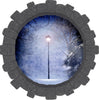 3D Stone Hole Wall Decal Enchanted Lamp Post Fantasy Brick 3d Window Removable Fabric  Wall Sticker