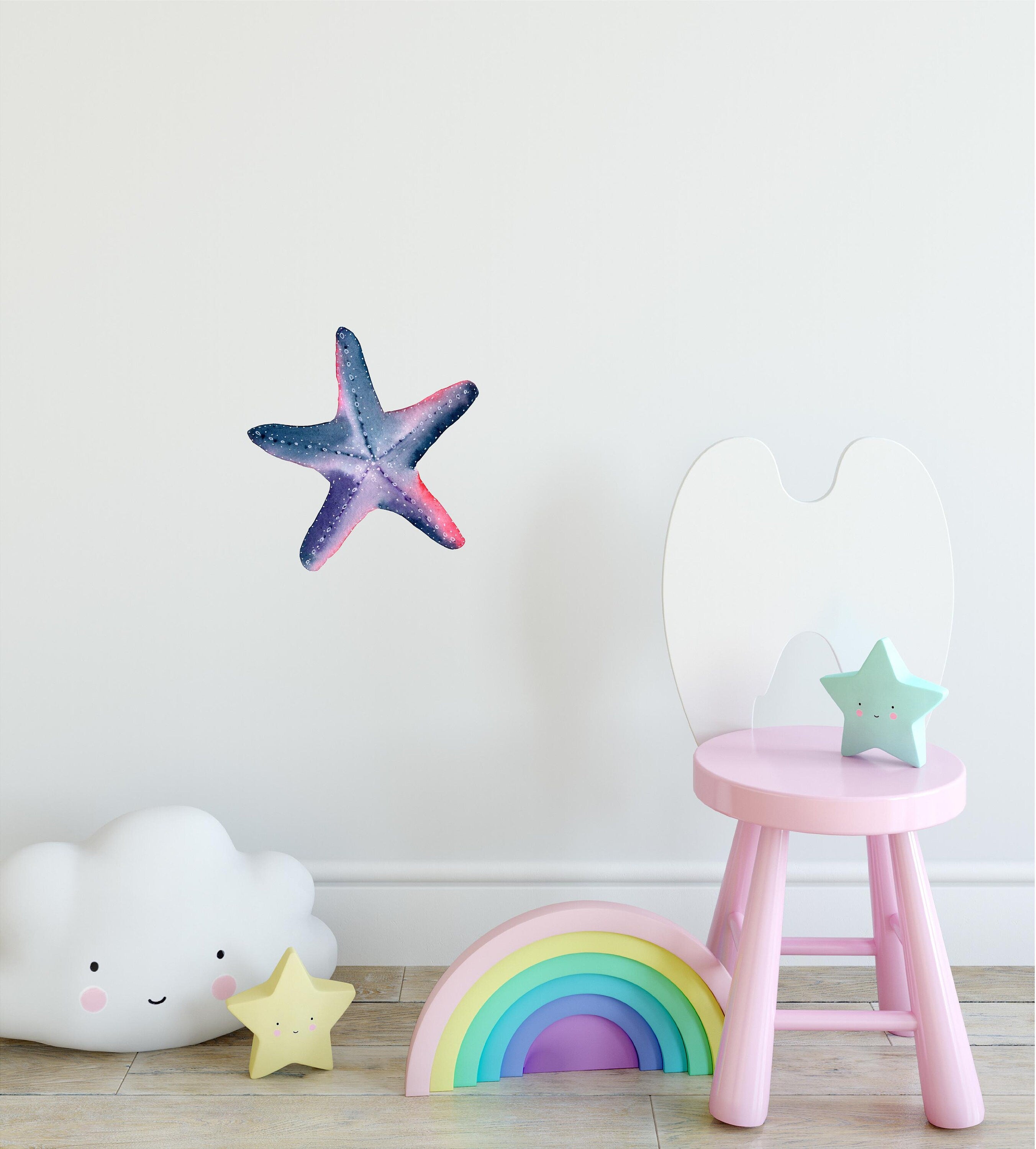 Watercolor Starfish #3 Wall Decal Ocean Sea Life Removable Fabric Wall Sticker