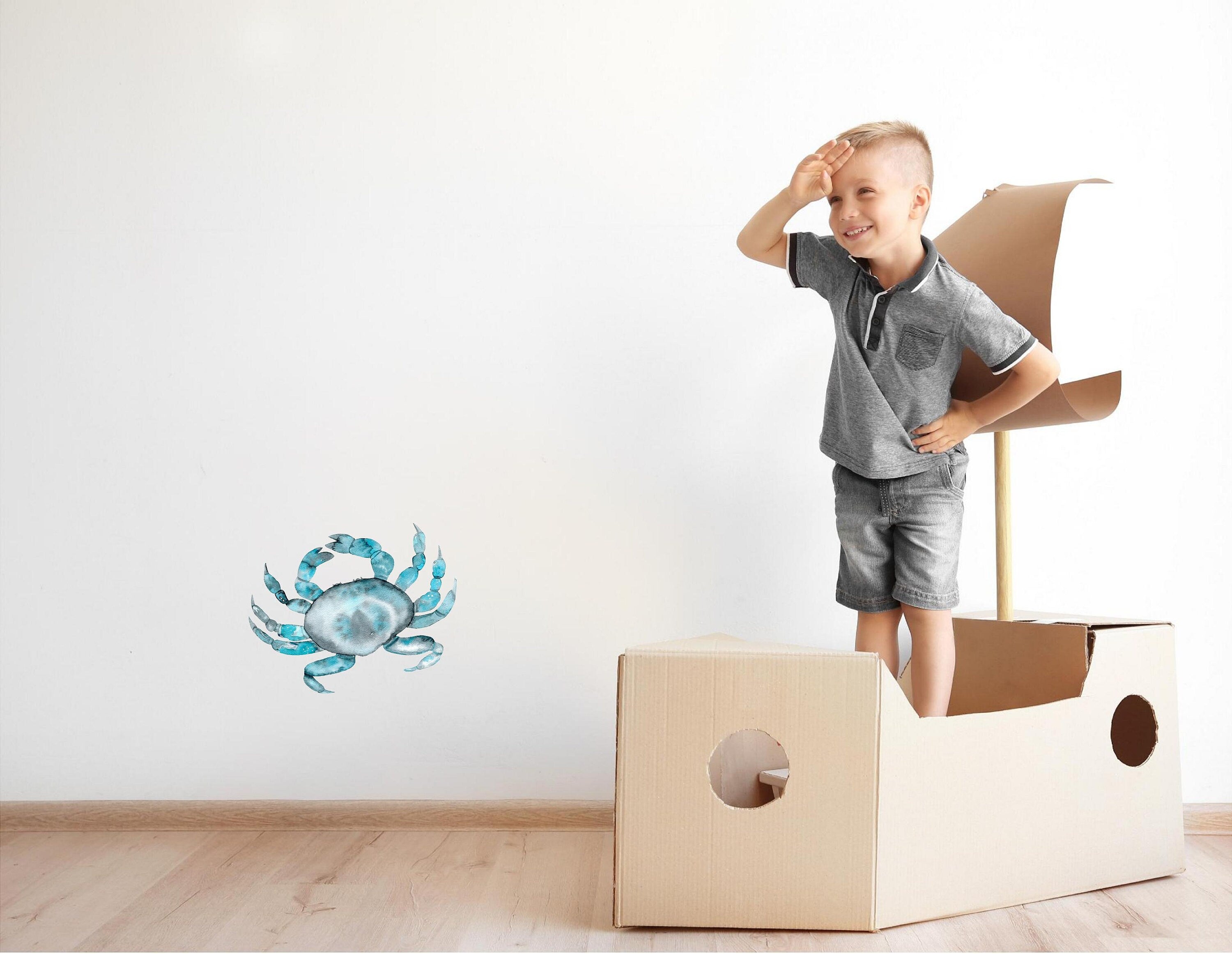 Blue Crab Wall Decal Ocean Sea Life Removable Fabric Wall Sticker