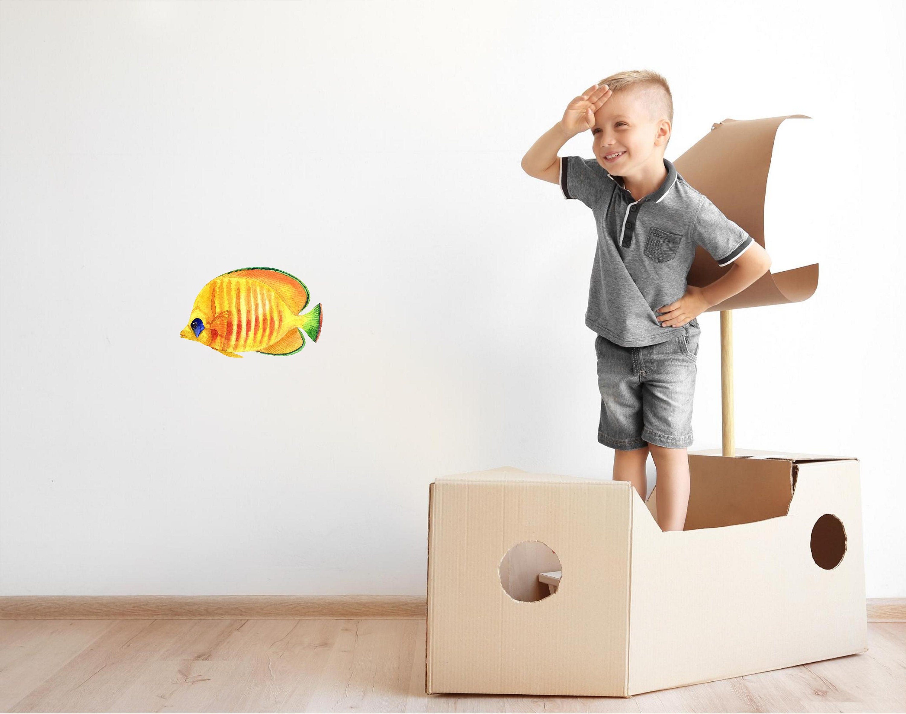 Bluecheek Butterflyfish Wall Decal Tropical Fish Ocean Sea Life Removable Fabric Wall Sticker