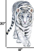White Tiger Wall Decal Safari Animal Wall Sticker Removable Fabric  for Childrens African Safari Kids Peel & Stick Nursery Room Decor