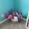 Blue Green Sea Urchin Shell Wall Decal Ocean Sea Life Removable Fabric Wall Sticker
