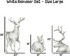 White Reindeer Wall Decal Set of 3 Arctic Northern Wildlife Deer Wall Sticker Removable Fabric  Nursery Decor