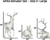 White Reindeer Wall Decal Set of 3 Arctic Northern Wildlife Deer Wall Sticker Removable Fabric  Nursery Decor