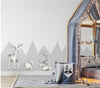 White Reindeer Wall Decal Set of 3 Arctic Northern Wildlife Deer Wall Sticker Removable Fabric  Nursery Decor