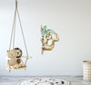 Sloth #4 Wall Decal Tropical Rain Forest Animal Wall Sticker Removable Fabric  Jungle Safari Kids Peel & Stick Nursery Decor