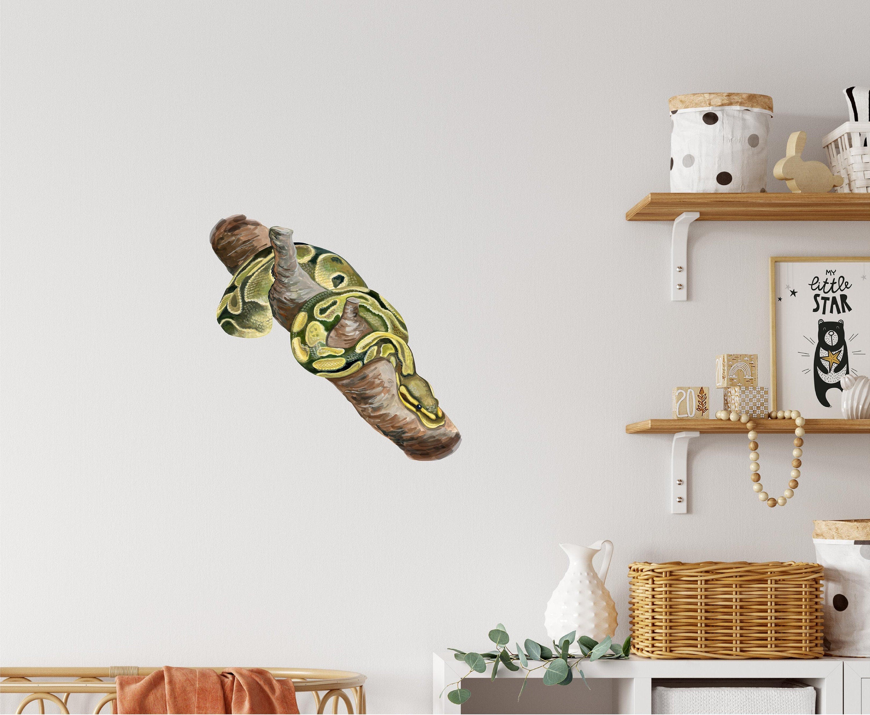 Watercolor Snake Wall Decal Boa Python Anaconda Jungle Animal Safari Removable Fabric  Wall Sticker