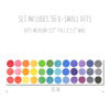 X-SMALL Watercolor Rainbow Dots Wall Decal Set • 36 Dots • Removable Fabric Wall Stickers • Colors of the Rainbow