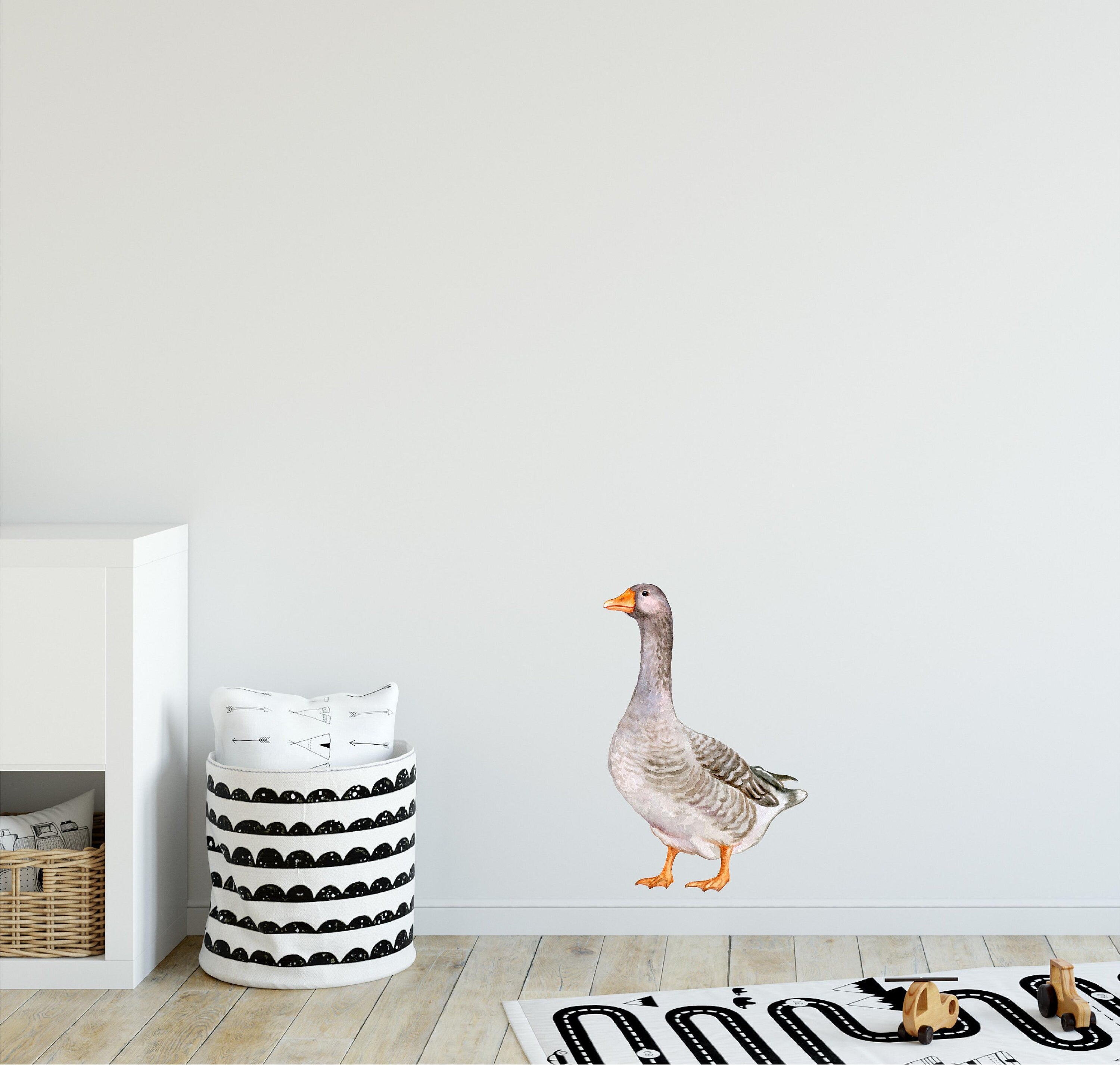 Goose Farm Animal Wall Decal Watercolor Removable Fabric Wall Sticker