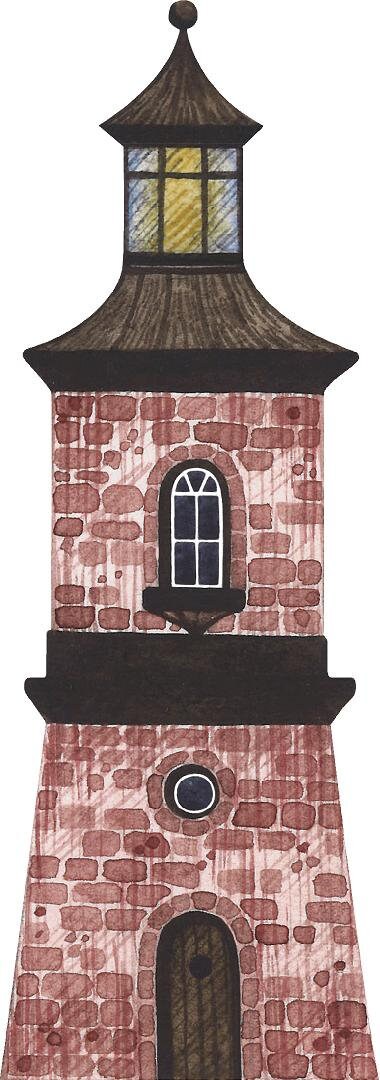 Lighthouse #3 Wall Decal Nautical Sea Watercolor Removable Fabric Wall Sticker