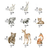 Woodland Animals Wall Decal Set #2 | Watercolor Woodland Forest Animal | Fabric Wall Stickers
