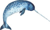 Blue Narwhal Wall Decal Whale Ocean Sea Life Animal Removable Fabric Wall Sticker