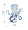 Baby Blue Octopus Wall Decal Watercolor Ocean Sea Animal Removable Fabric Wall Sticker