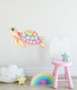 Pastel Rainbow Sea Turtle Wall Decal | Ocean Collection