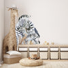 Zebra Wall Decal - Mother & Baby - Fabric Wall Decals - Zoo Animal Wall Sticker - Safari Nursery Decor - Wall Art