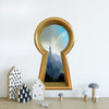 3d Keyhole Fabric Wall Decal - Rainbow Over Castle Tower - 3D Keyhole Wall Sticker - Wonderland Decal - Removable