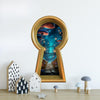 Wonderland 3d Keyhole Fabric Wall Decal - Mushroom Path at Night - Fantasy Wall Sticker - Peel and Stick - Removable - Repositionable