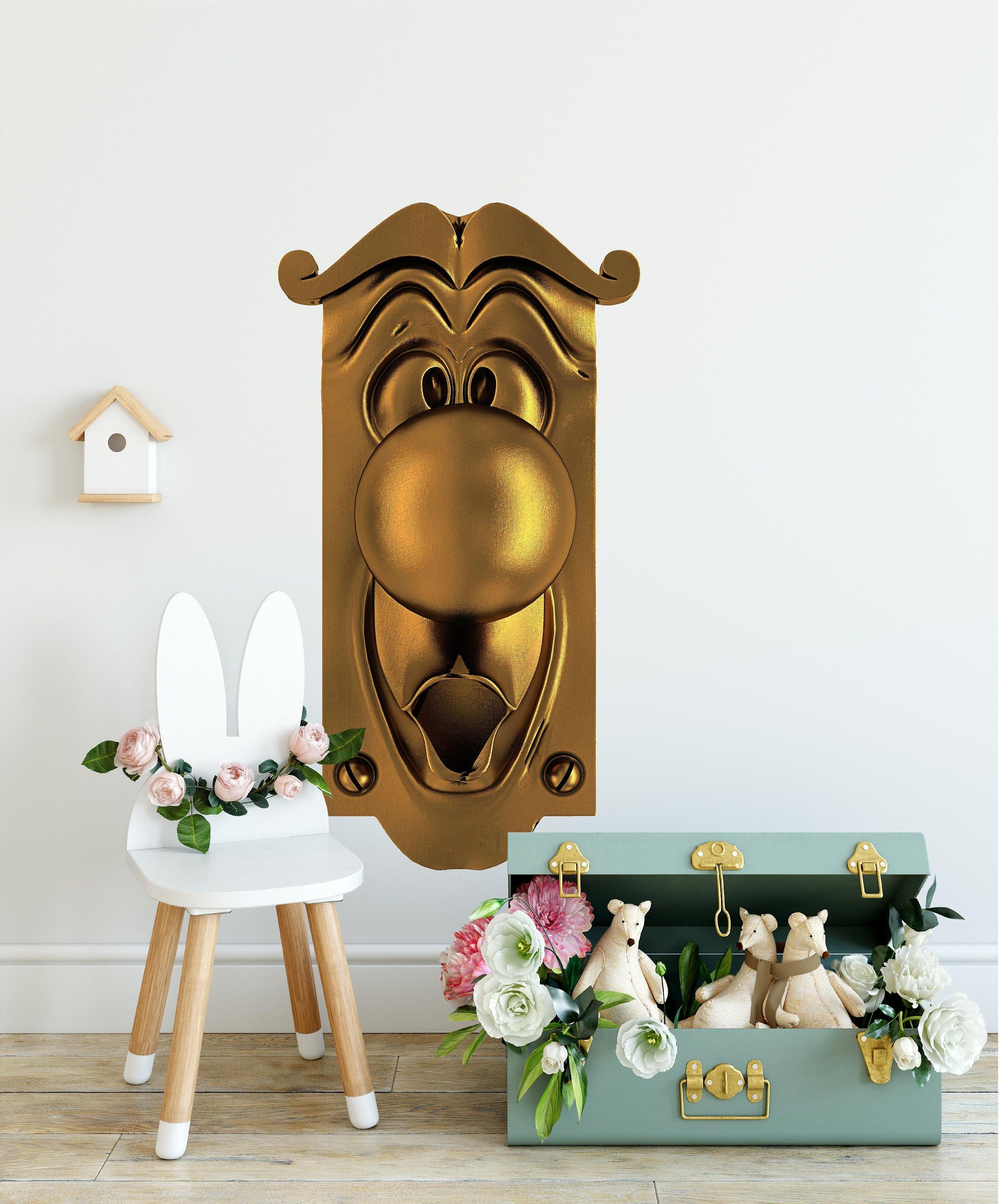Wonderland Doorknob Fabric Wall Decal - Enchanted Doorknob Wall Sticker - Entrance to Wonderland - Rabbit Hole Decal - Removable