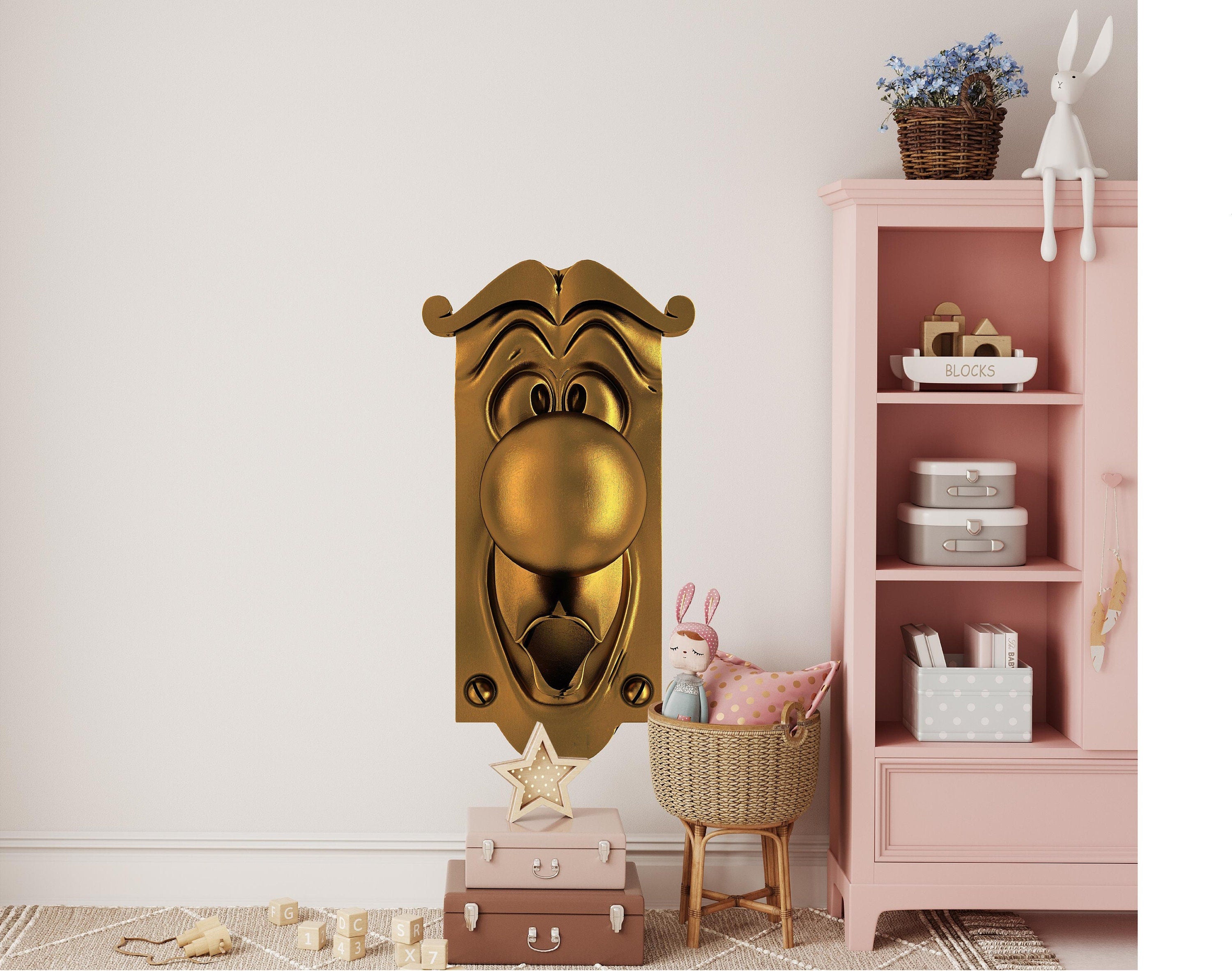 Wonderland Doorknob Fabric Wall Decal - Enchanted Doorknob Wall Sticker - Entrance to Wonderland - Rabbit Hole Decal - Removable