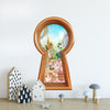 Wonderland 3d Keyhole Fabric Wall Decal - Mad Hatter's Tea Party - 3D Keyhole Wall Sticker - Wonderland Decal - Removable