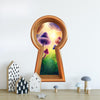 3d Keyhole Fabric Wall Decal - Mushroom Wonderland Brick Path - 3D Keyhole Wall Sticker - Wonderland Decal - Removable
