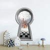 3d Keyhole Fabric Wall Decal - Queen of Hearts Castle - 3D Keyhole Wall Sticker - Wonderland Decal - Removable & Repositionable