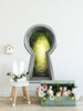 3d Keyhole Fabric Wall Decal - Path To Secret Garden - 3D Keyhole Wall Sticker - Wonderland Decal - Removable & Repositionable