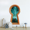 3d Keyhole Fabric Wall Decal - Enchanted Crystal Forest - Fantasy 3D Hole Wall Sticker - Removable & Repositionable