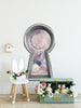 3d Keyhole Fabric Wall Decal - Unicorn In Clouds Moon - 3D Keyhole Wall Sticker - Wonderland Fantasy Decal - Removable