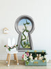 3d Keyhole Fabric Wall Decal - Jack's Beanstalk Fairytale Scene - 3D Keyhole Wall Sticker - Wonderland Decal - Removable