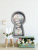 Wonderland Signpost 3d Keyhole Fabric Wall Decal - Sign Post This Way That Way - 3D Keyhole Wall Sticker - Removable