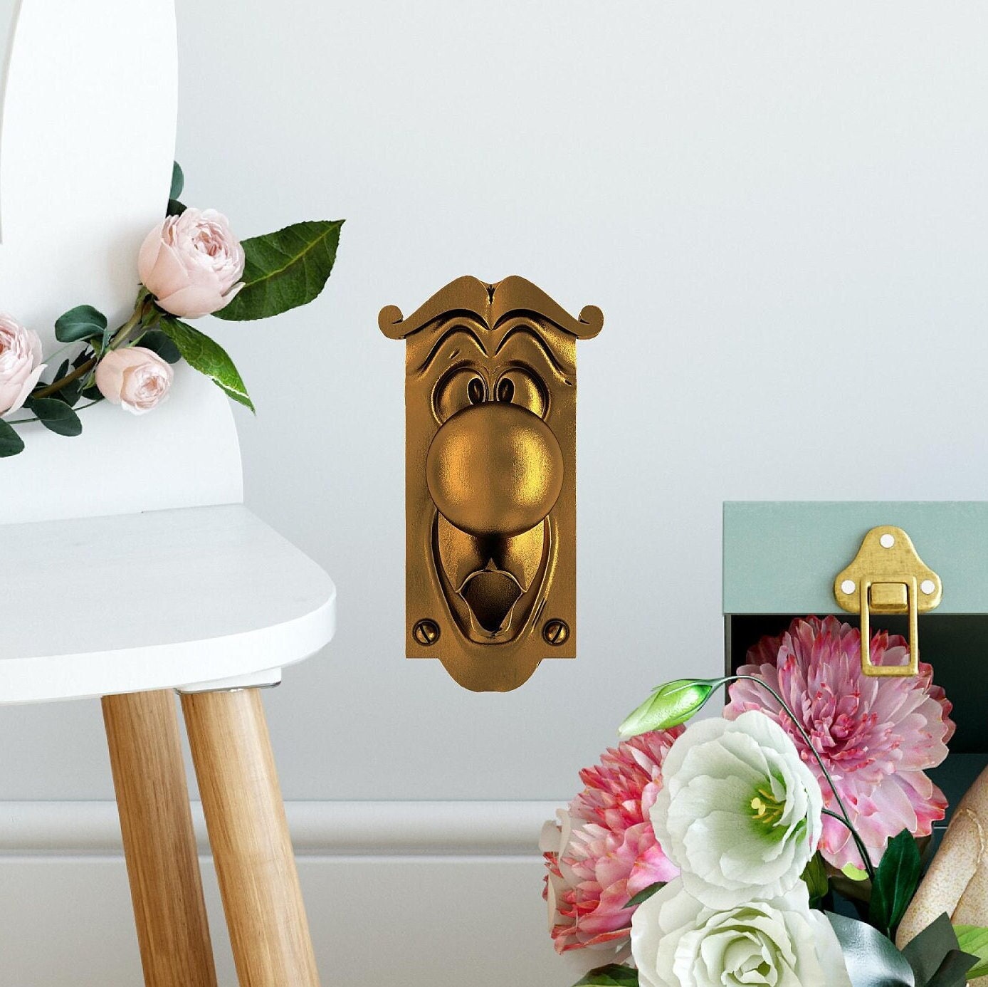 Wonderland Doorknob Fabric Wall Decal - Enchanted Doorknob Wall Sticker - Entrance to Wonderland - Rabbit Hole Decal - Removable