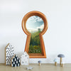 3d Keyhole Fabric Wall Decal - Castle By The Sea Cliff - 3D Keyhole Wall Sticker - Wonderland Decal - Removable