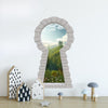 3d Stone Keyhole Fabric Wall Decal - Castle By The Sea Cliff - 3D Brick Keyhole Wall Sticker - Fairytale Window Wall Decal - Removable